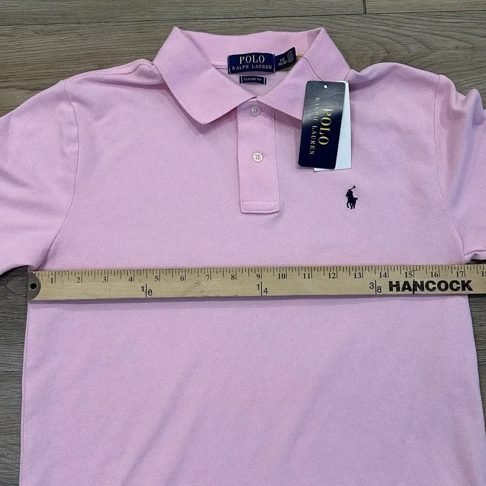 Ralph Lauren NWT The Iconic Mesh Polo Shirt Boys Large (14-16) Short Sleeve Pink